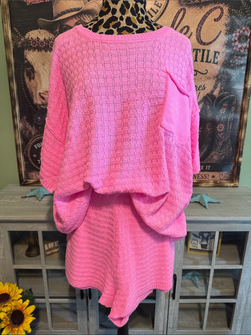 Heyson Bright Pink Knit Two-Piece Set  Sz 2XLarge